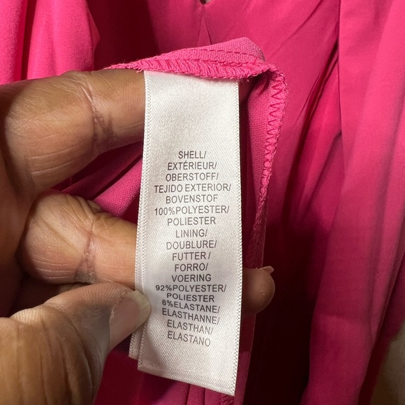 Adrianna Papell Overlay Wide leg Jumpsuit in Bubblegum Pink Size 14US Like New - Picture 12 of 14